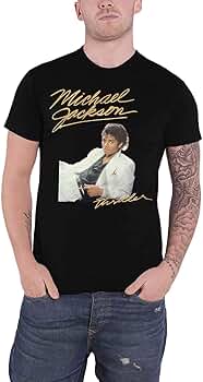 Amazon.com: Michael Jackson T Shirt Thriller Logo White Suit
